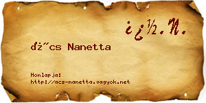 Ács Nanetta névjegykártya